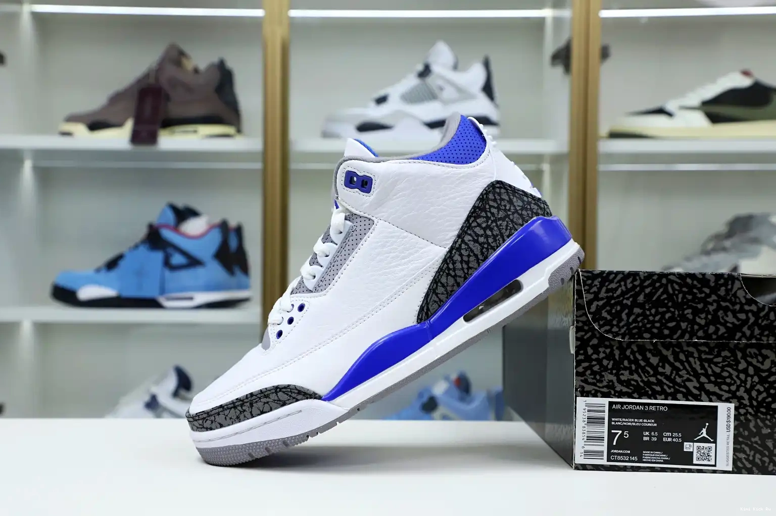 AIR BLUE' RETRO 3 JORDAN 'RACER Kimikick 0723
